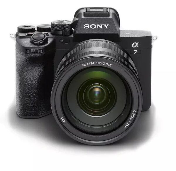 Sony A7 IV mirrorless camera with lens